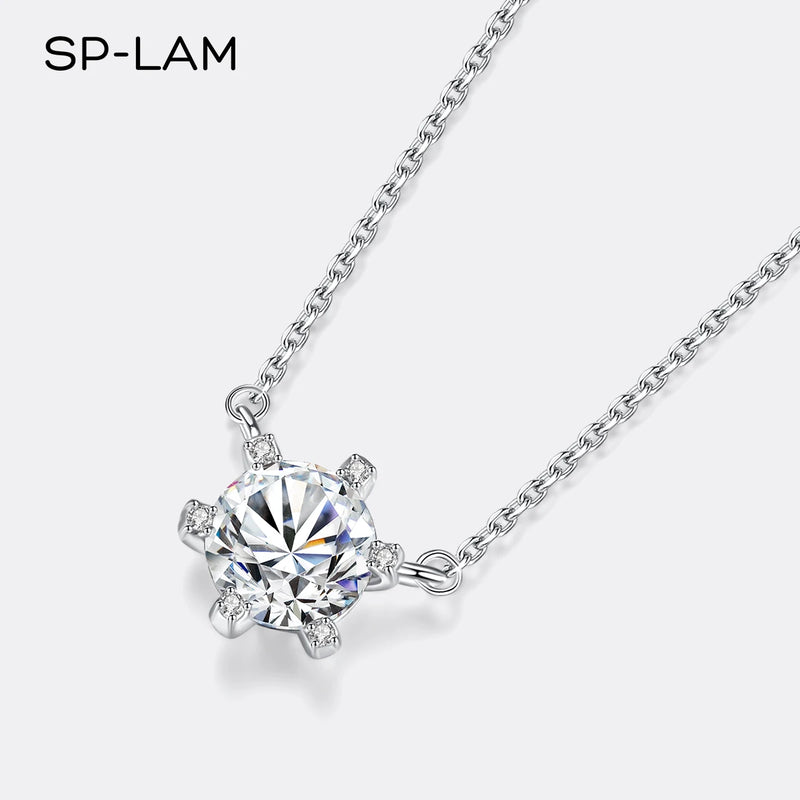 Kpop Young Girls Moissanite Necklace Jewelry Chains Collier Femme