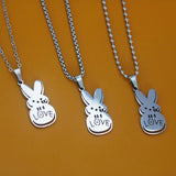 Kpop Lil Peep Love Rabbit Pendant Necklaces Stainless Steel