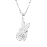 Kpop Lil Peep Love Rabbit Pendant Necklaces Stainless Steel
