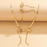Kpop Butterfly Bow Necklace & Bracelet Set