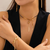 Kpop Butterfly Bow Necklace & Bracelet Set