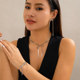 Kpop Butterfly Bow Necklace & Bracelet Set