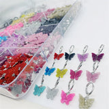 Kpop Multicolor Resin Butterfly Silver Alloy Charm Necklace Pendant DIY Crafts
