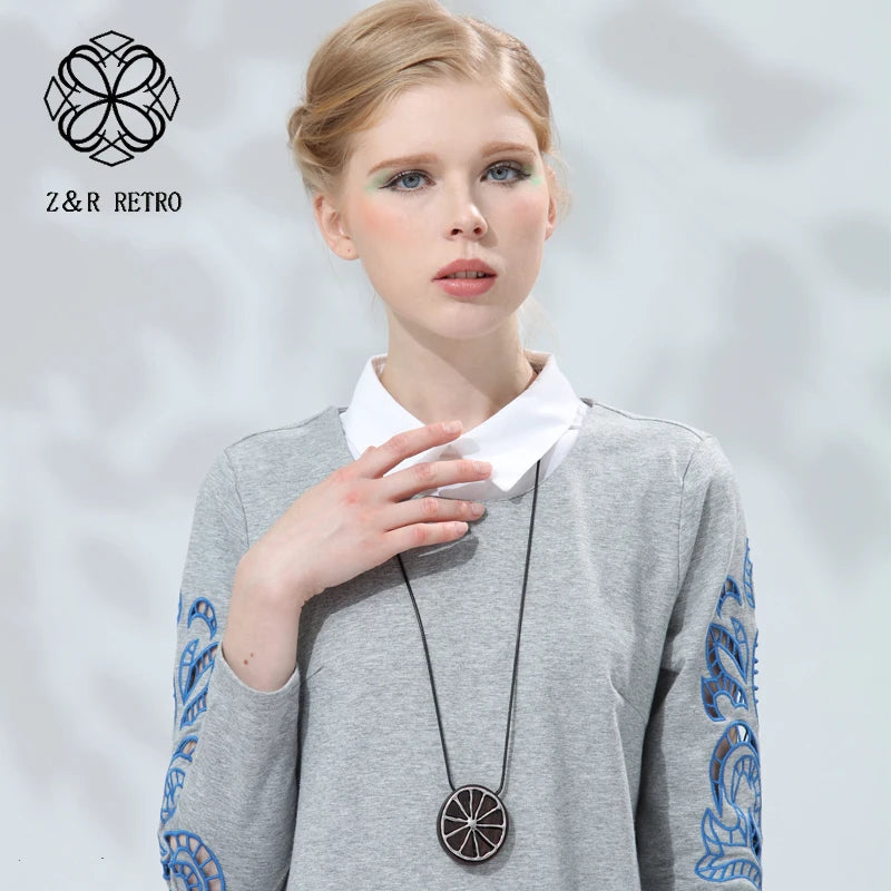 Kpop Lemon Wooden Pendant Sweater Chain Trending Necklace