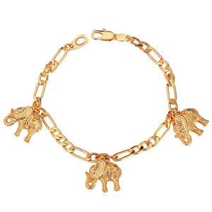 Elephant Charms Bracelet Bangle Jewelry For Women H516