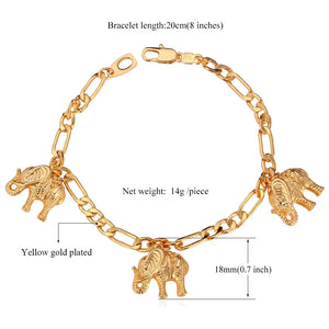 Elephant Charms Bracelet Bangle Jewelry For Women H516