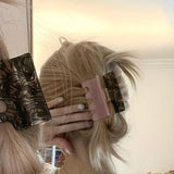 Kpop Pink Green Acrylic Hair Claws Women Hair Clip