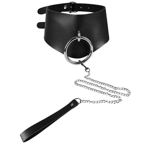 Kpop Popularity Sexy Collar Leash Exotic Rivet O-Ring Choker