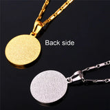 Round Coin Necklace Women Pendant Necklace Collana Con Chain Hip-hop Jewelry