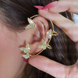 Kpop Zircon Butterfly Ear Clip Women EarCuffs Jewelry