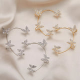 Kpop Zircon Butterfly Earcuff For Women Ear Clip Earrings
