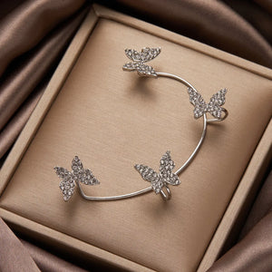 Kpop Zircon Butterfly Earcuff For Women Ear Clip Earrings