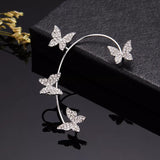 Kpop Zircon Butterfly Earcuff For Women Ear Clip Earrings