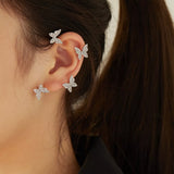 Kpop Zircon Butterfly Earcuff For Women Ear Clip Earrings