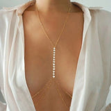 Kpop Rhinestone Multilayer Body Chain Stainless Steel Jewelry For Women