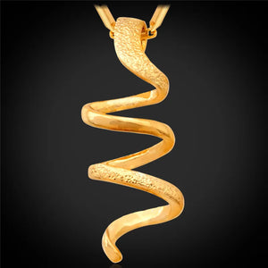 Spiral Pendant Necklace for Women in Gold/Silver P191