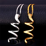 Spiral Pendant Necklace for Women in Gold/Silver P191