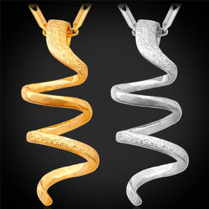 Spiral Pendant Necklace for Women in Gold/Silver P191