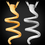 Spiral Pendant Necklace for Women in Gold/Silver P191