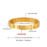Mens Stainless Steel Medical Alert ID Bracelet
