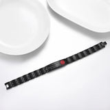 Mens Stainless Steel Medical Alert ID Bracelet