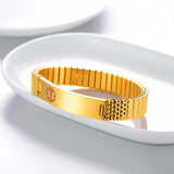 Mens Stainless Steel Medical Alert ID Bracelet