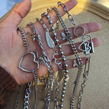 Kpop Heart Wing Choker Necklace Stainless Steel Harajuku Collar