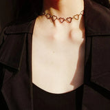 Kpop Heart Wing Choker Necklace Stainless Steel Harajuku Collar