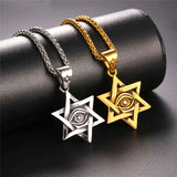 Star of David Necklace Evil Eye Protection Pendant