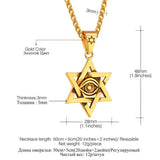 Star of David Necklace Evil Eye Protection Pendant