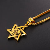 Star of David Necklace Evil Eye Protection Pendant
