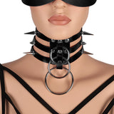 Kpop Style Harness Sexy Necklace For Women Leather Neck Chain Choker Pendant
