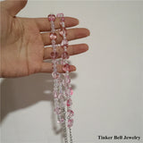 90s Y2k Pink Heart Choker Necklace for Women