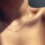 Kpop Women Neck Chain Choker Necklace Double Layer Pendant Jewelry