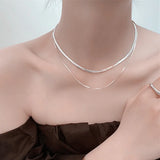 Kpop Women Neck Chain Choker Necklace Double Layer Pendant Jewelry