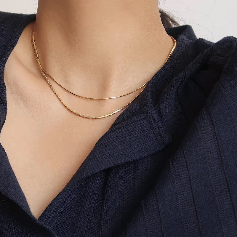 Kpop Women Neck Chain Choker Thin Chain Minimalist Pendant Jewelry For Girl