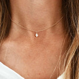 Kpop Small Cross Choker Necklace Thin Chain Neck Pendant Jewelry