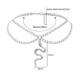 Kpop Women Snake Choker Double Layer Pendant Jewelry Collar