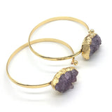 Light Yellow Amethysts Resizable Bangle Women Jewelry