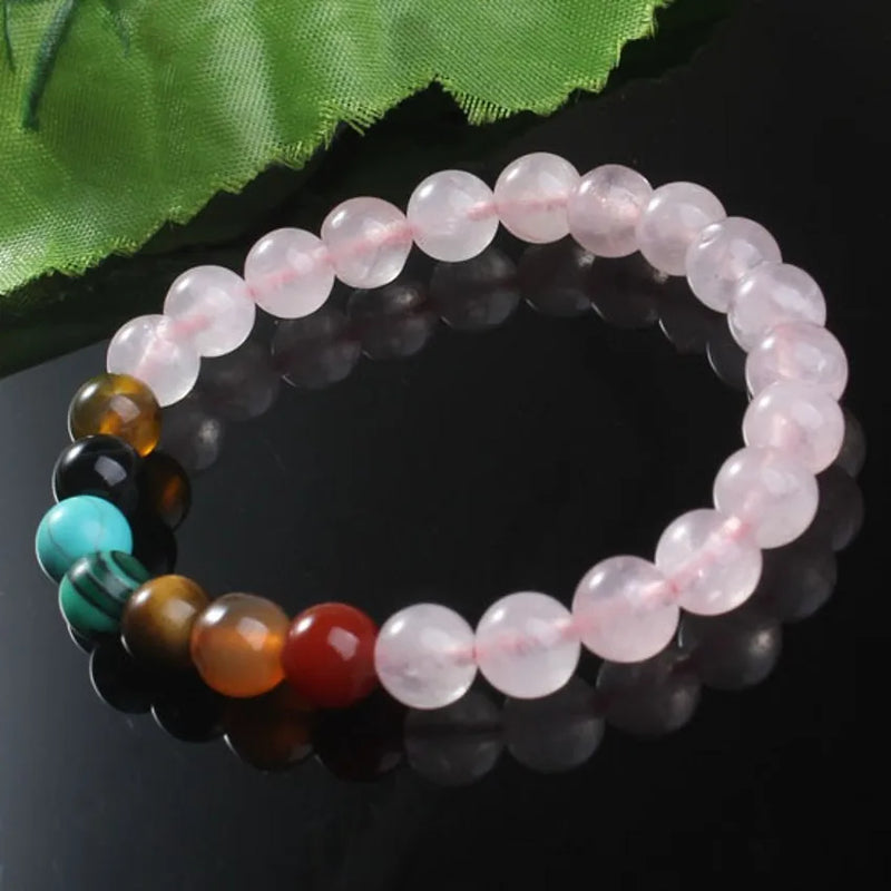 Rose Pink Quartz Chakra Healing Bracelets 8mm
