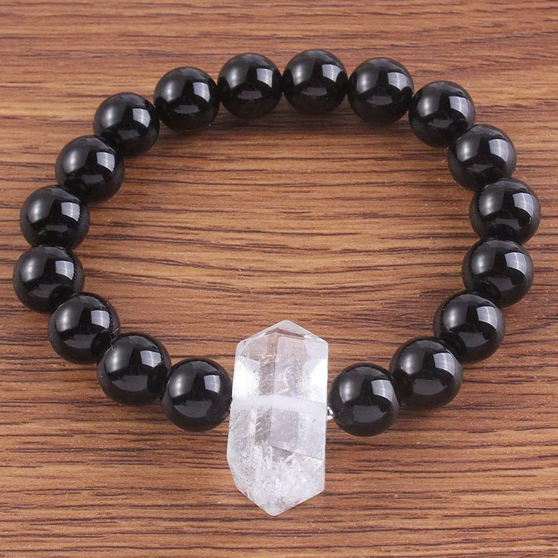 10 mm Agates Round Beads Rock Crystal Stretchy Bracelet