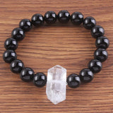10 mm Agates Round Beads Rock Crystal Stretchy Bracelet