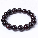 Natural Garnet Stone 12mm Round Beads Stretch Bracelet Jewelry