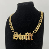 KristenCo 8mm Thick Name Necklace Old English Name Necklace