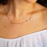 KristenCo Two Name Necklace with Heart Choker