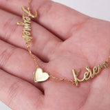 KristenCo Two Name Necklace with Heart Choker