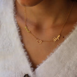 KristenCo Two Name Necklace with Heart Choker