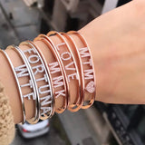 Zircon Bangles Personality Name Bracelet Jewelry