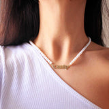KristenCo Personalized Pearl Name Necklace Pendant for Women