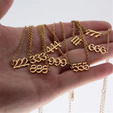 Personalized Year Stainless Steel Angel Number Necklace